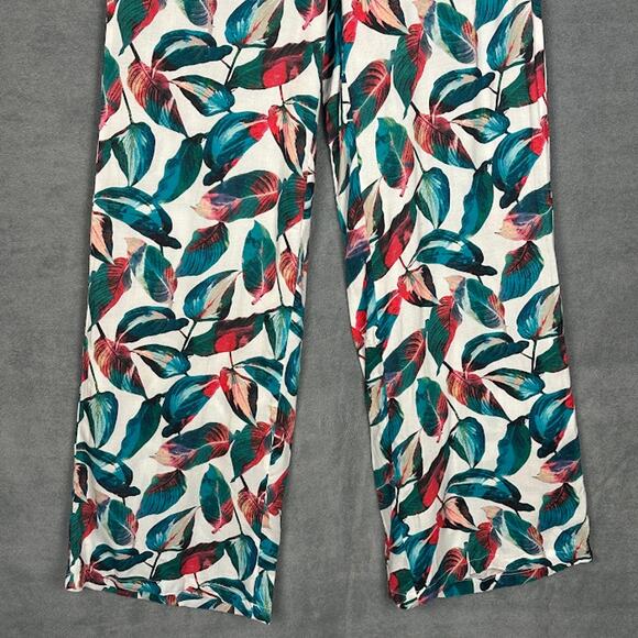 ONIA Pants Women Extra Small White Leaf Mila Cover Up Resort Beach Tropical Boho - Picture 4 of 15